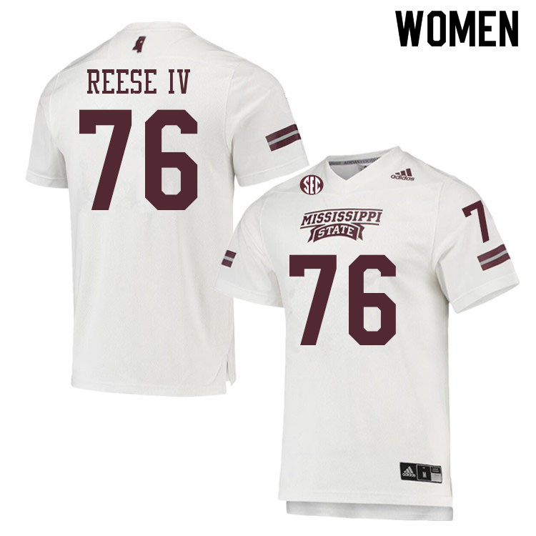 Women #76 Albert Reese IV Mississippi State Bulldogs College Football Jerseys Sale-White